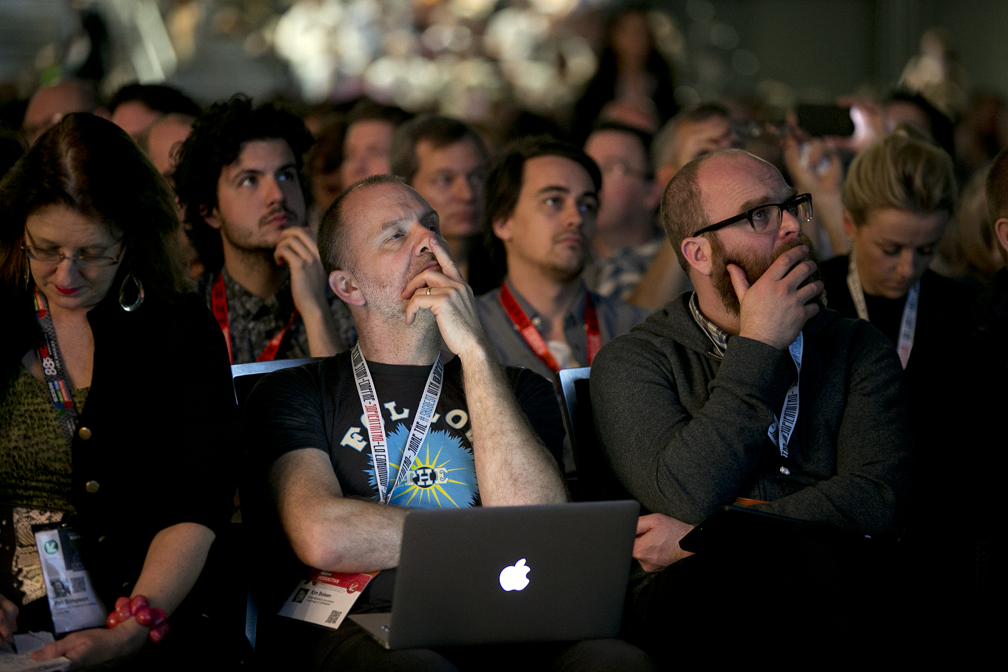 People listen intently during Bill Gurley and Malcolm Gladwell In Conversation at their talk during SXSW at the Austin Convention Center on Sunday, March 15, 2015. DEBORAH CANNON / AMERICAN-STATESMAN